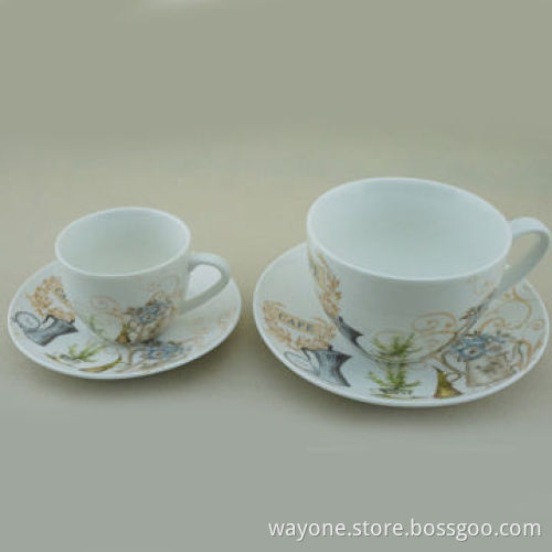 220cc Cup and Saucer Set, Comes w/ 6 Cups and 6 Saucers in Gift Box, 2 Sets are Available, Food-safe